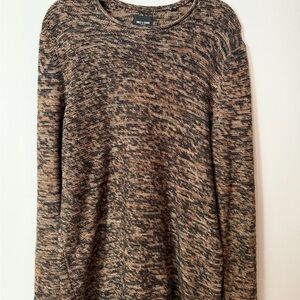 Only & Sons Knit Sweater Brown Black Marled Crewneck Size Medium